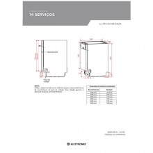 Frente em Inox para lava-loua 14 servios Elettromec 